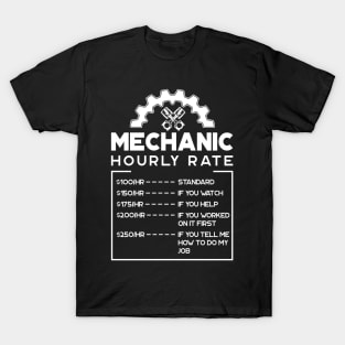 'Mechanic Hourly Rate' Cool Car Racing Gift T-Shirt